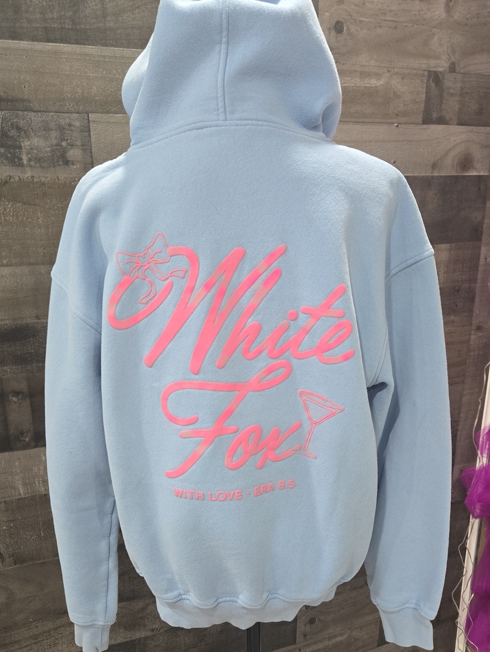 Baby Blue White Fox Hoodie